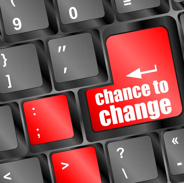 Chance to change button on computer keyboard key — Stock Photo, Image