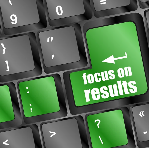 Focus on results button on computer keyboard key — Stock Photo, Image