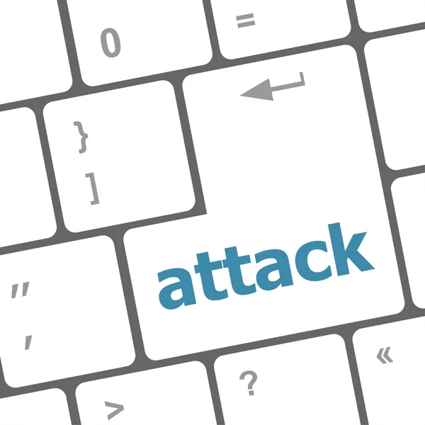 Кнопка атаки на клавиатуре компьютера — стоковое фото