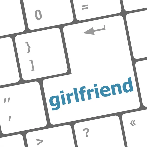 Girlfriend button on computer pc keyboard key — Stock Photo, Image