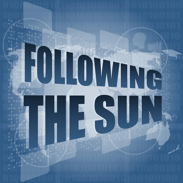 Seguindo o sol na tela de toque digital, 3d — Fotografia de Stock