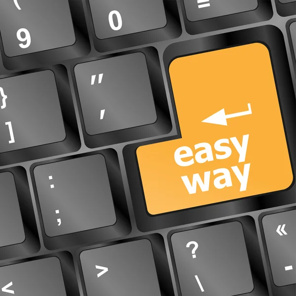 Easy way button on computer keyboard pc key — Stock Photo, Image