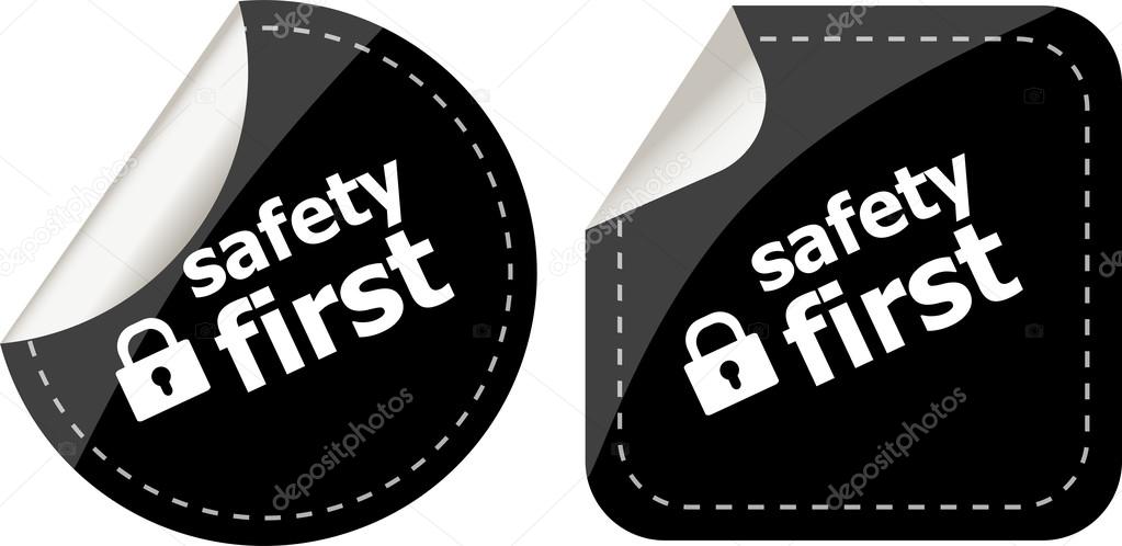 Secure Lock Sign Label, safety first