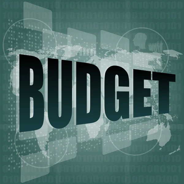 Pixeled word budget on digital screen 3d — Stock Photo, Image