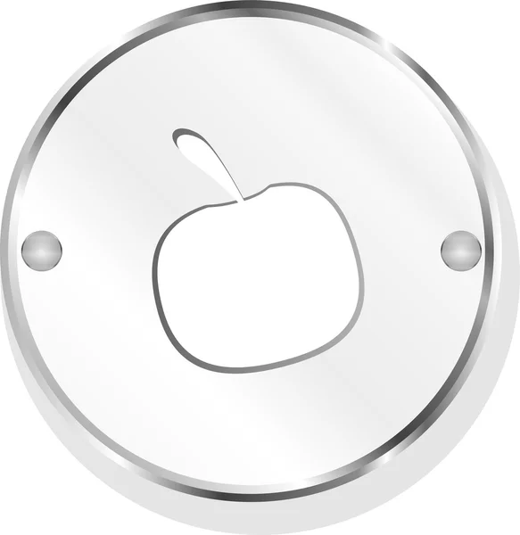 Apple-pictogram op metalen internet knop originele illustratie — Stockfoto