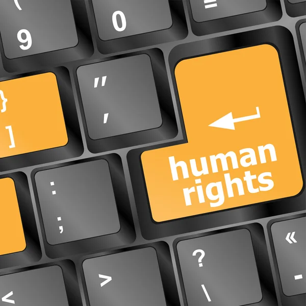 Human rights button on computer keyboard pc key — Stock Photo, Image