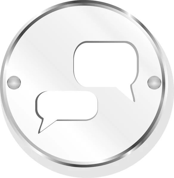 Speech cloud on metal icon button — Stock Photo, Image