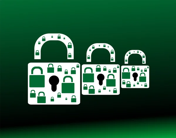 Protect green padlock web icon on background — Stock Photo, Image