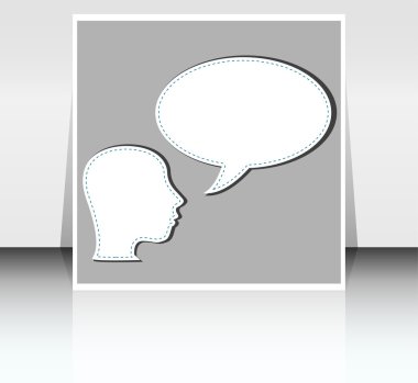 genç adamın başının üstünde boş konuşma balonu