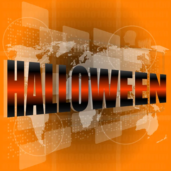 Bildschirm digital mit Feiertag-Halloween-Wort — Stockfoto