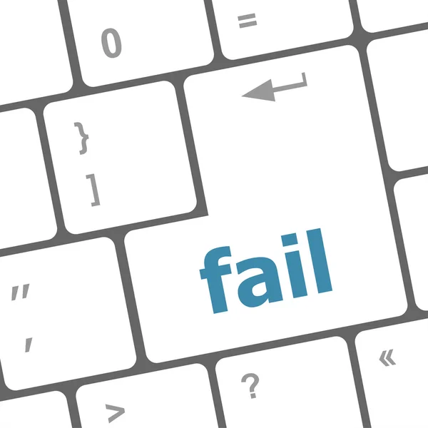 Fail word on key showing fail failure mistake or sorry concept — Stock Photo, Image