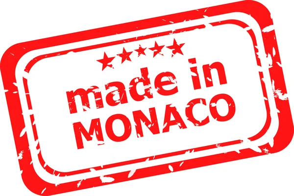 Hecho en Mónaco sello de goma roja —  Fotos de Stock