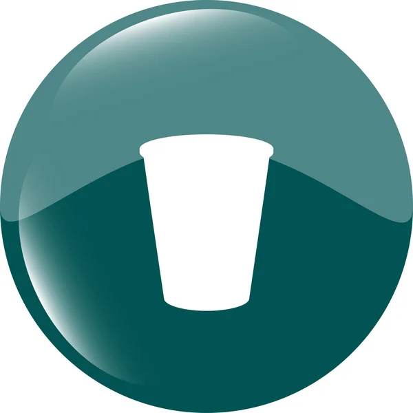 Ikona filiżanki kawy przycisk internetowy — Zdjęcie stockowe