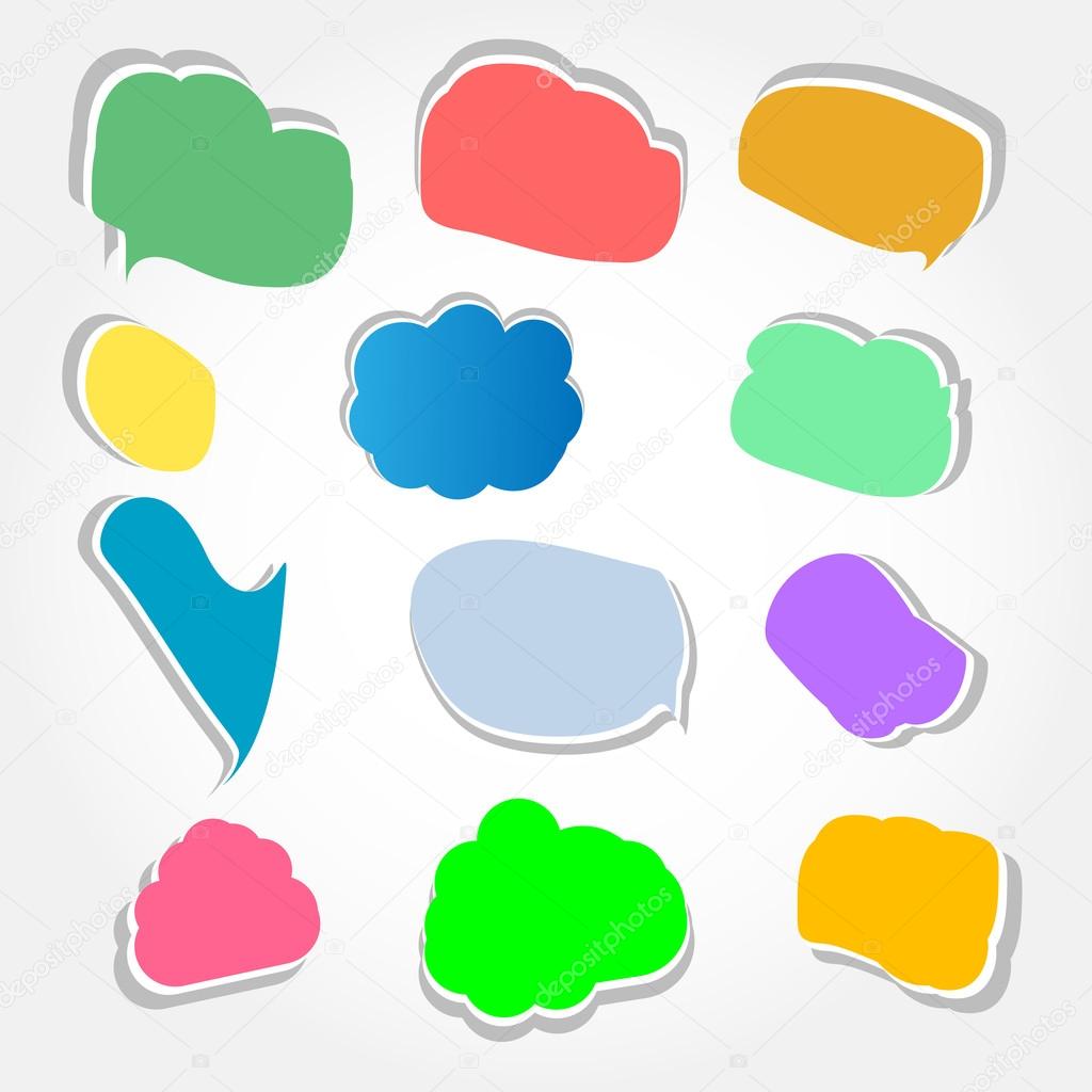 Set of colorful speech bubbles