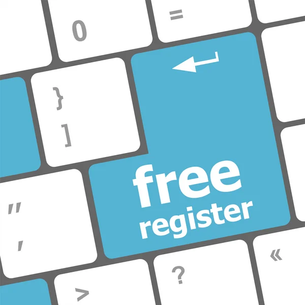 Free register computer keyboard key showing internet concept — Stock Photo, Image