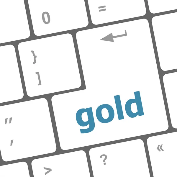 Keyboard - gold word key, closeup — Stock Photo, Image