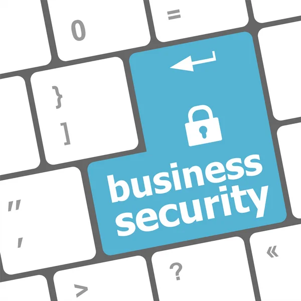Klucz zabezpieczeń Business na klawiaturze laptopa — Zdjęcie stockowe