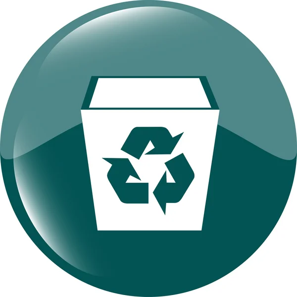 Οικολογικό εικονίδιο κάδου ανακύκλωσης σε λευκό φόντο — Φωτογραφία Αρχείου
