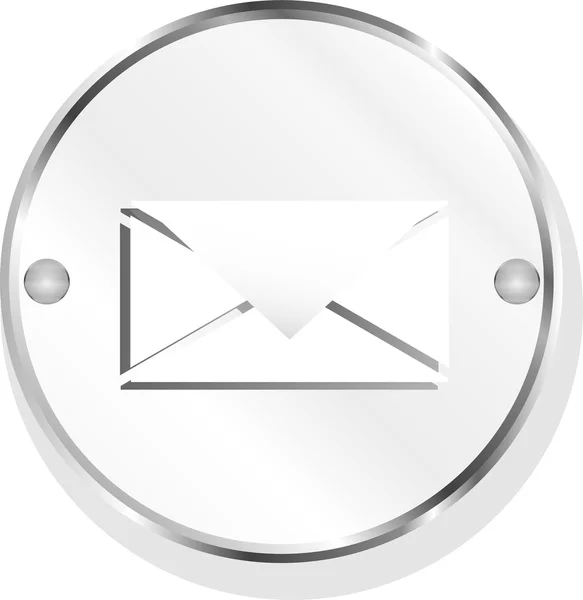 Mail icon - metal app button — Stock Photo, Image