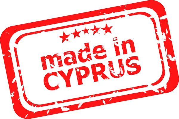 Carimbo de borracha vermelha de made In cyprus — Fotografia de Stock