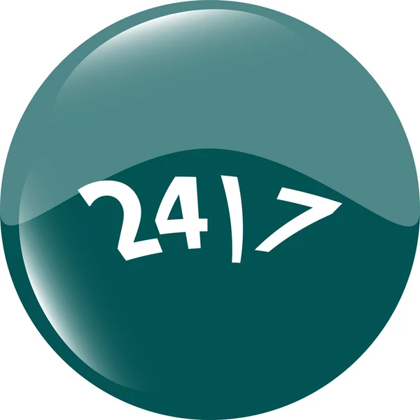 24 часа зеленая кнопка веб-значок — стоковое фото