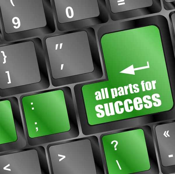 All parts for success button on computer keyboard key — Stock Photo, Image