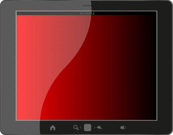 Počítač tablet pc s červené obrazovkou — Stock fotografie