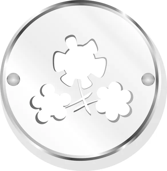 Flower Icon on Metal Internet Button — Stock Photo, Image