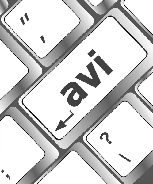 Close-up van avi sleutel in een moderne toetsenbord — Stockfoto