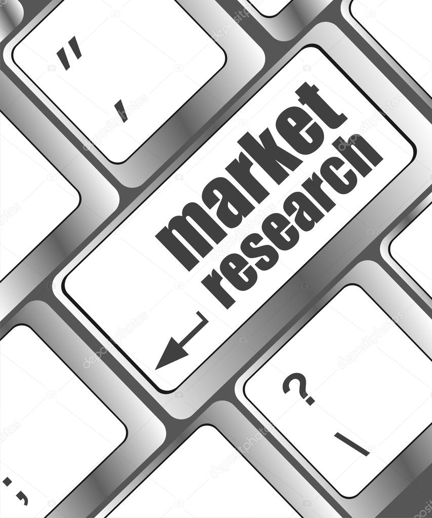 Market Research Keyboard Market Research Word Button On Keyboard Stock Photo