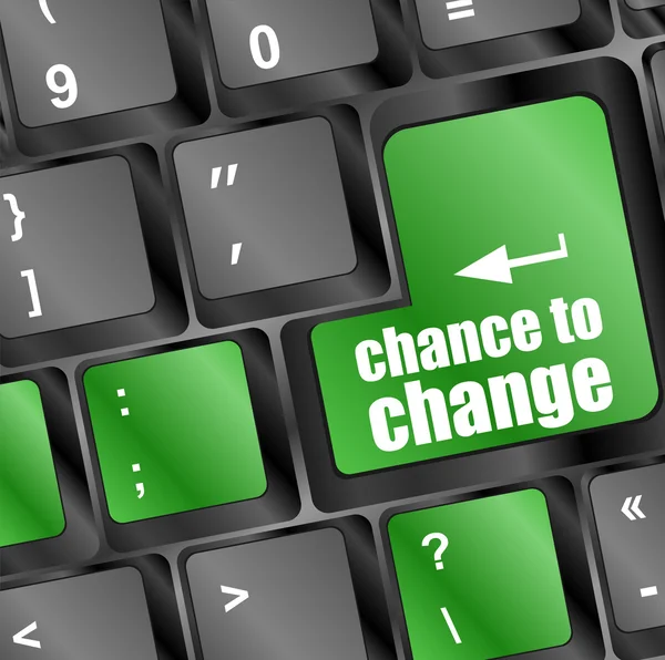 Chance to change button on computer keyboard key — Stock Photo, Image