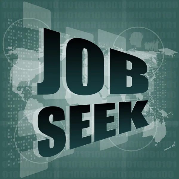 Job seek word on touch screen, modern virtual technology background — Stock Photo, Image