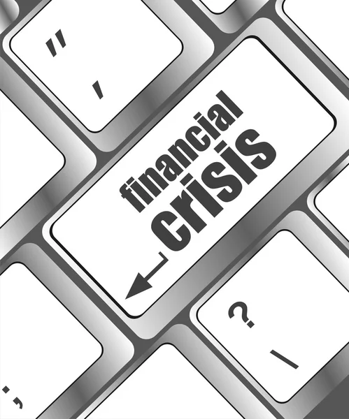 Chiave della crisi finanziaria che mostra il concetto di assicurazione aziendale — Foto Stock