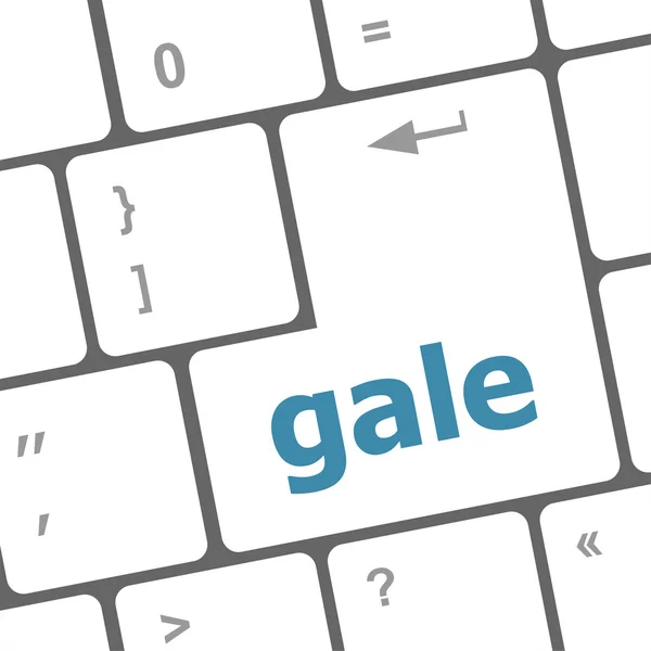 Gale word on keyboard key, notebook computer button — Stock Photo, Image