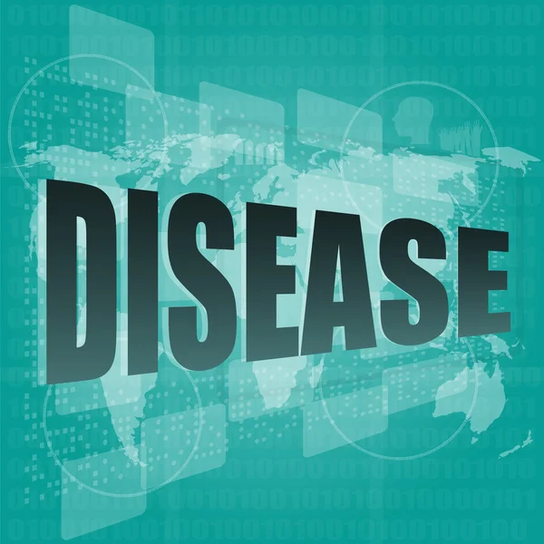 Disease words on digital touch screen interface — Stock Photo, Image