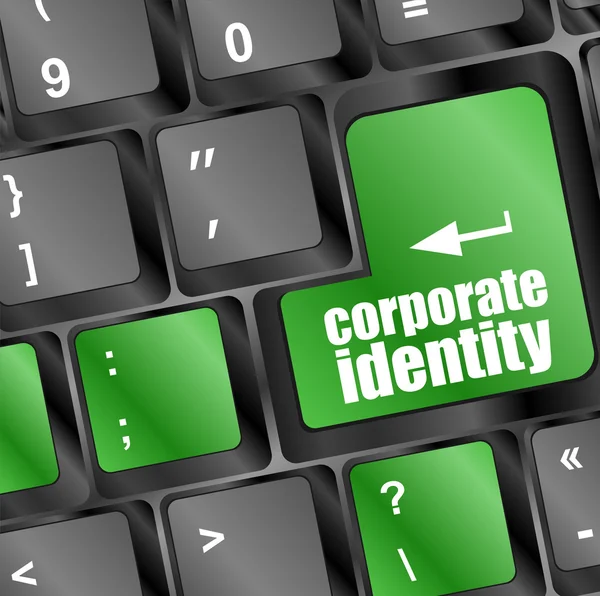 Corporate identity button on computer keyboard key — Stock Photo, Image