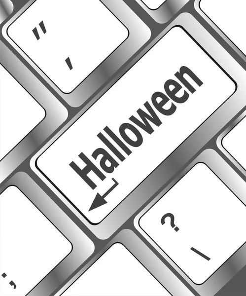 Chave de Halloween no teclado do computador — Fotografia de Stock