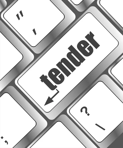 Computer keyboard with tender word on enter button — Stock Photo, Image