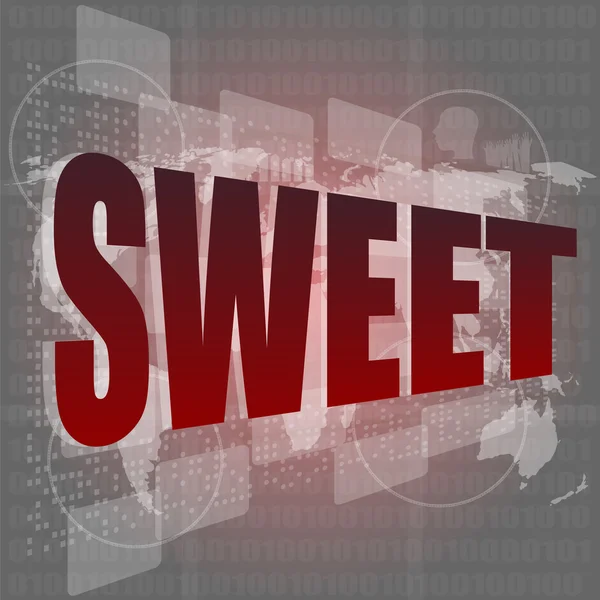 Palabras dulces en la interfaz de pantalla táctil digital —  Fotos de Stock