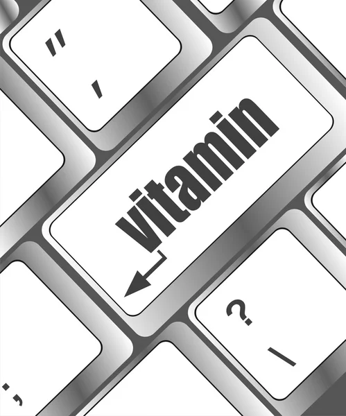 Mot de vitamine sur le clavier de l'ordinateur pc — Photo