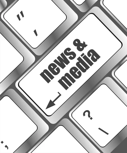 Computertoetsenbord met nieuws en media sleutel. bedrijfsconcept — Stockfoto