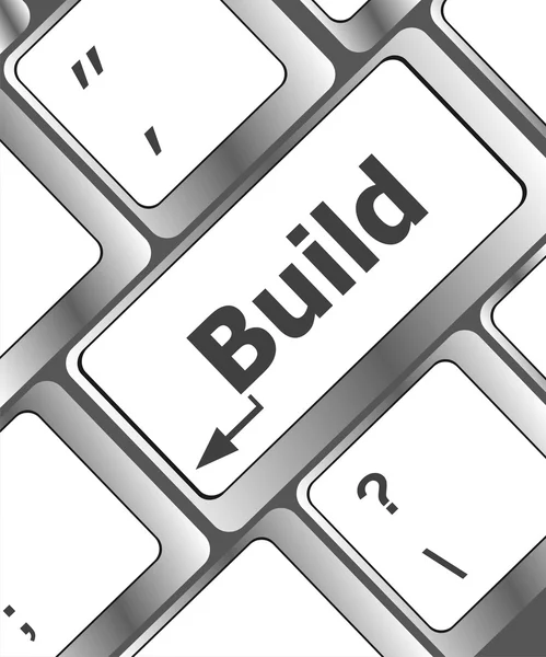 Teclado del ordenador con la tecla Build. concepto de negocio — Foto de Stock