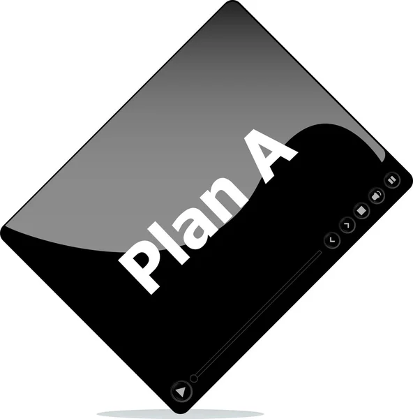 Video media player for web with plan a word — Stock Photo, Image