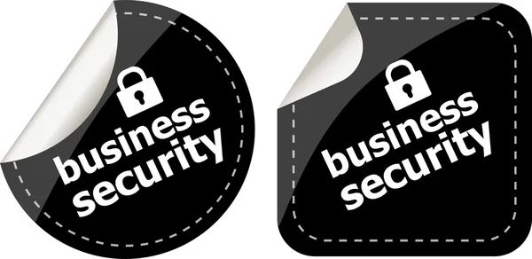 Business security black stickers label tag set — Stock Photo, Image