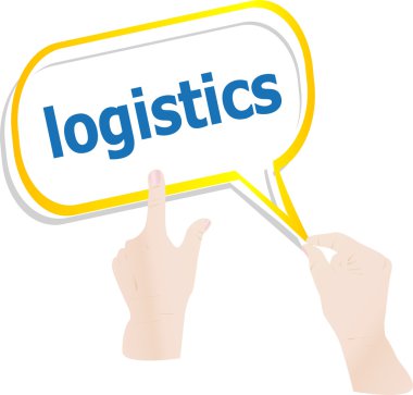 eller kelime lojistik üzerinde konuşma balonları itin.