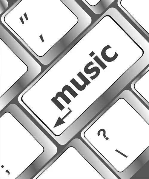 Tastiera per computer con chiave musicale - sfondo tecnologico — Foto Stock