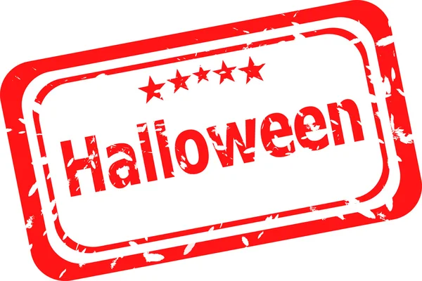 Feliz Halloween selo grunge vermelho — Fotografia de Stock