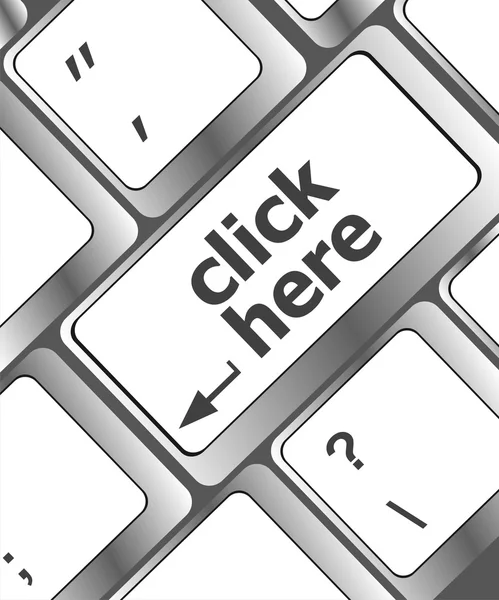 Keyboard with click here button, internet concept — Stock Photo, Image