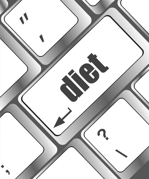 Zdrowa dieta przycisk na komputerze PC klawiatury — Zdjęcie stockowe