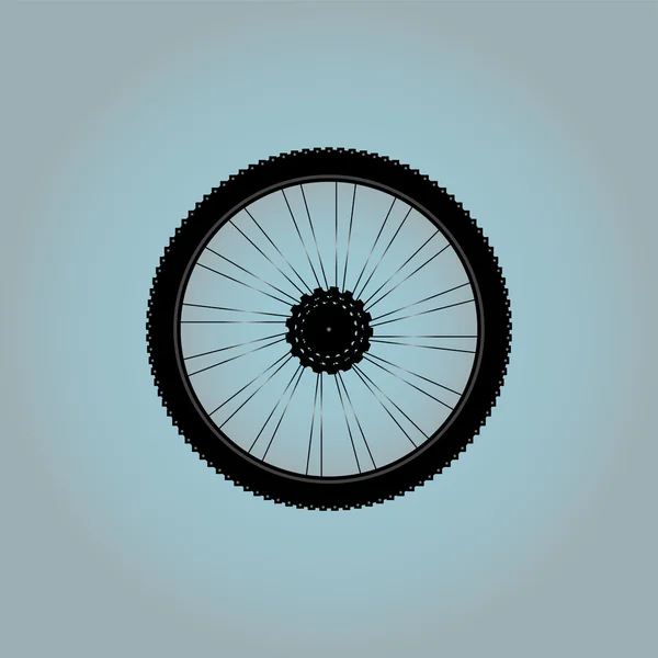 Silhueta de uma roda de bicicleta — Fotografia de Stock